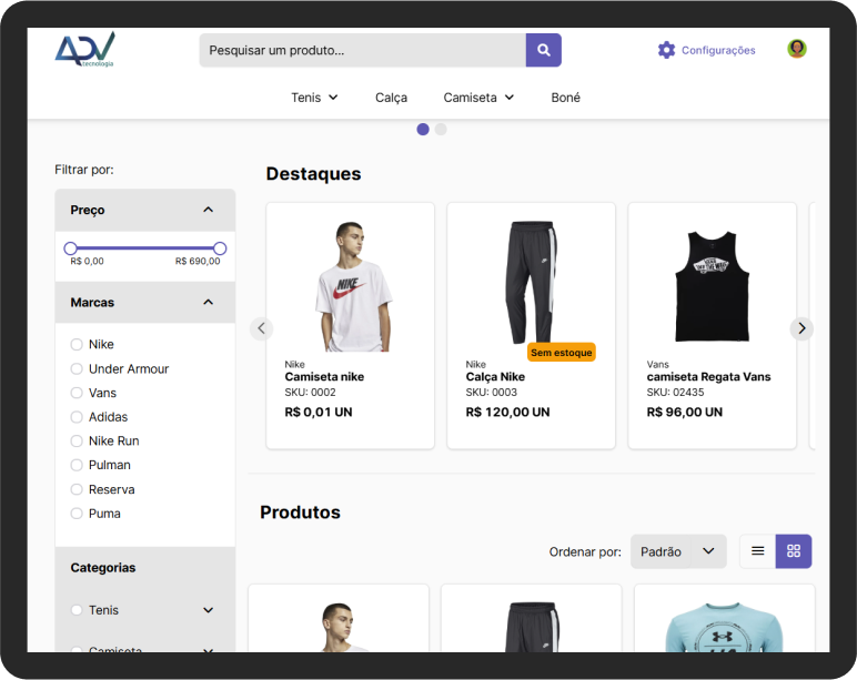 Imagem do E-commerce